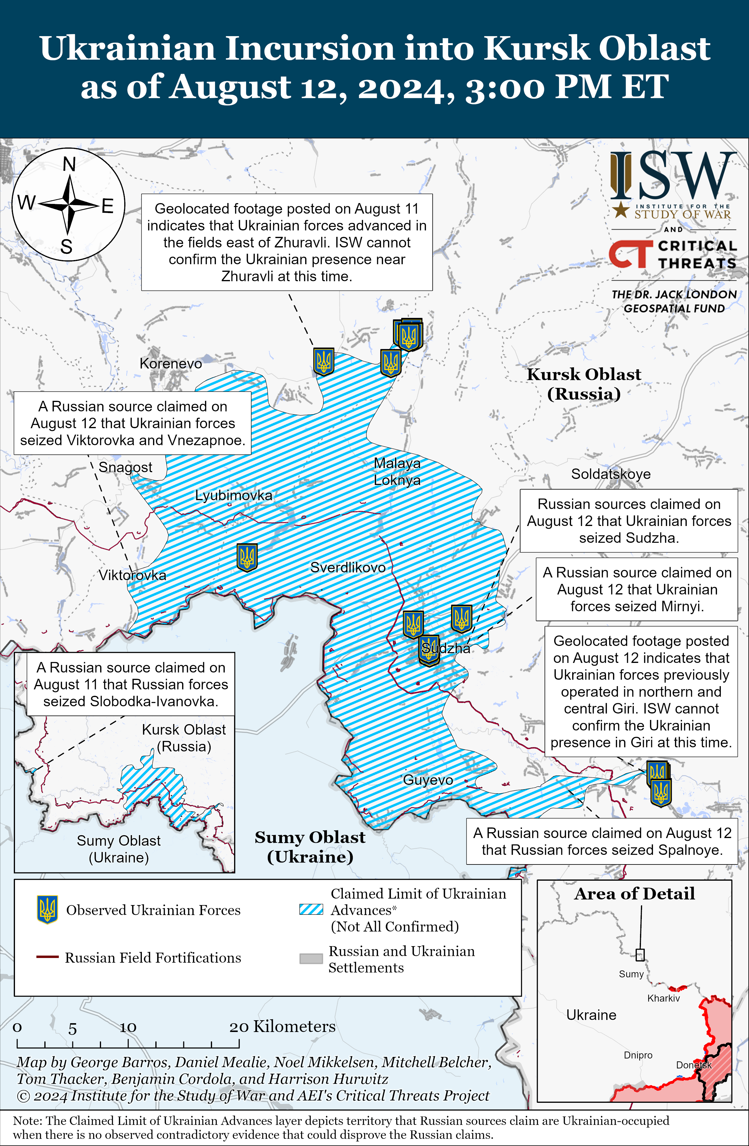 Russian Offensive Campaign Assessment, August 12, 2024 | Institute For ...